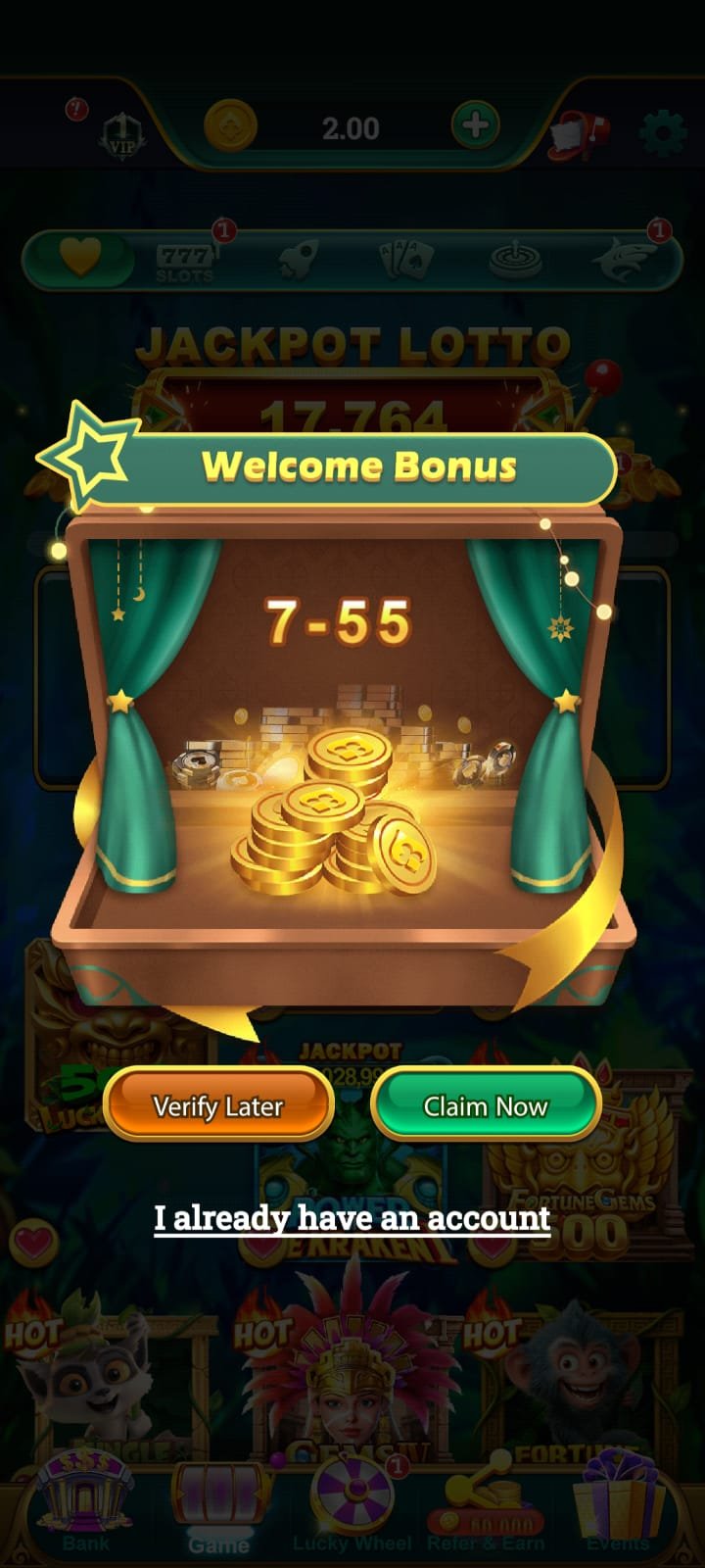 Rummy 888 Welcome Streak Modal